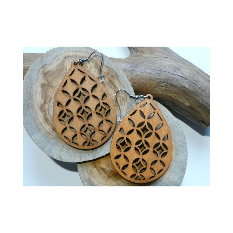 BOUCLE D'OREILLE EN BOIS
