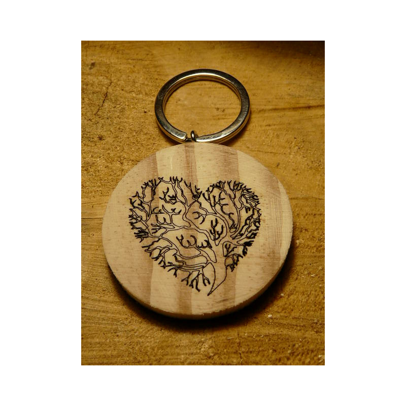 PORTE CLE BOIS ROND