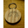 PORTE CLE BOIS ROND ARBRE DE VIE