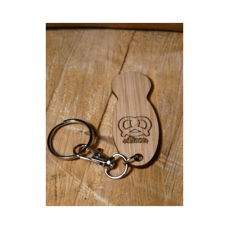 PORTE CLE BOIS JETON DE CADDIE BRETZEL